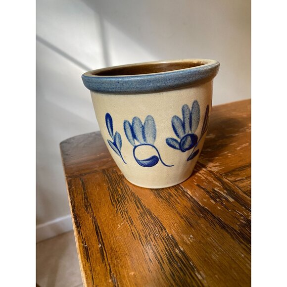 Beaumont Brothers Pottery BBP Floral Crock Planter 4" Salt-Glazed Stoneware - Picture 1 of 7